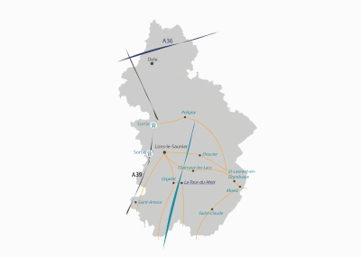 localisation du camping du surchauffant dans le jura